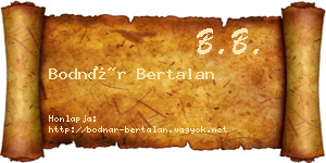 Bodnár Bertalan névjegykártya