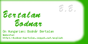 bertalan bodnar business card