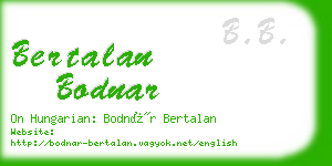 bertalan bodnar business card